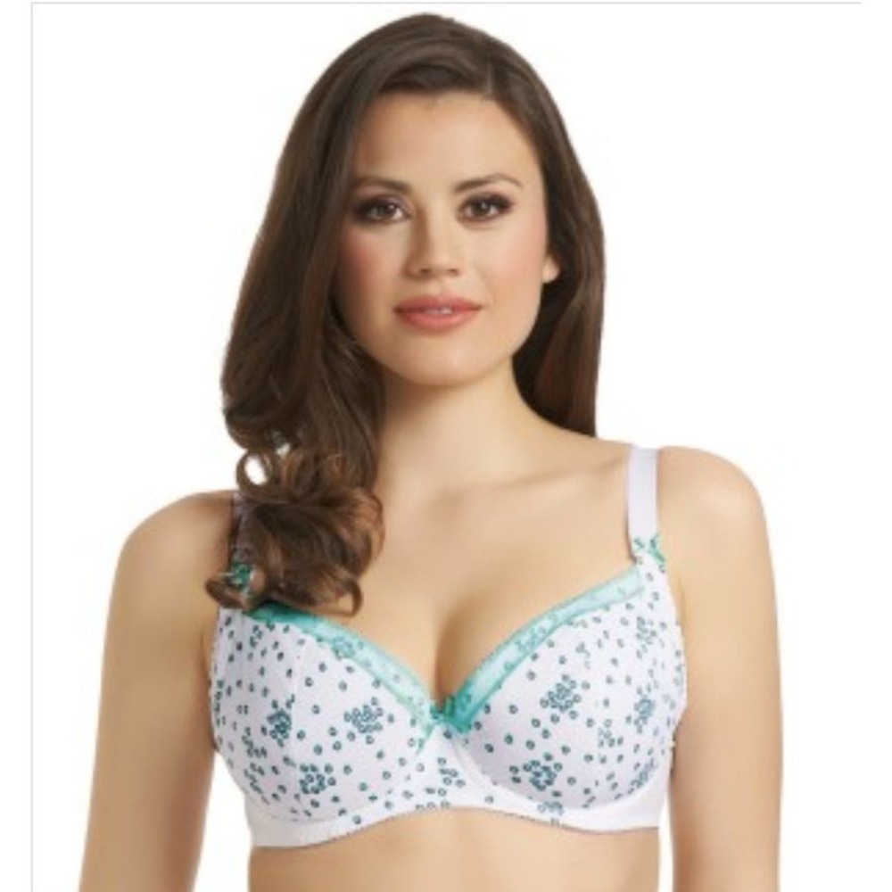 Freya Marvel Plunge Bra Womens 34E White New Underwire Side Support AA1501GLR
